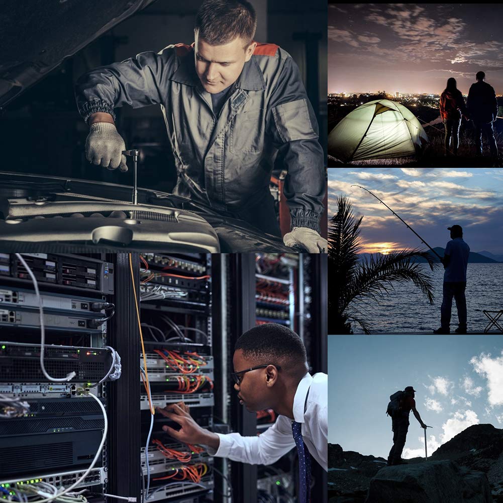 Haofy LED Work Light, luce di ispezione COB ricaricabile con 4 modalità Super Bright Worklight, Portable Handheld USB Torcia flashlight Lampada di lavoro magnetica girevole con magnete e gancio