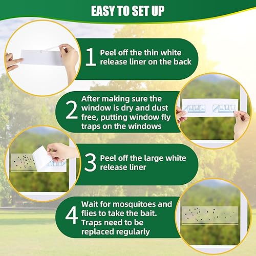 Miniatura 3 de 30 trampas para moscas de la fruta para interiores, trampas para moscas de ventana, atrapamoscas transparentes, pegamento adhesivo adhesivo