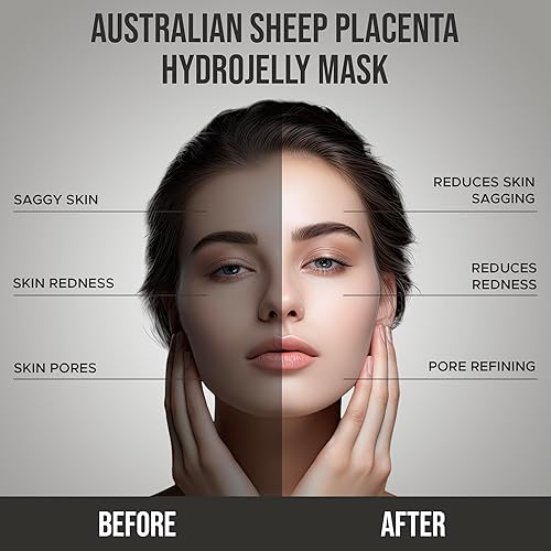 Miniatura 3 de Mascarilla de gelatina de placenta de oveja australiana, paquete profesional, extractos de hierbas naturales, iluminadora e hidratación de la piel,