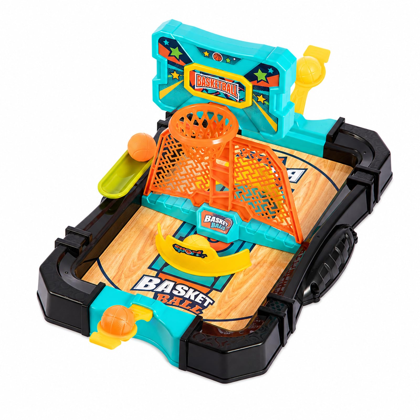 M.J COMFY-LIFE Mini Basketball Game Desktop Set – Tabletop Finger Basketball Shooting Toy for 1 or 2 Players, Portable Arcade Game for Kids Age 3+ Ideal for Family Fun, Parties, Birthday Gifts