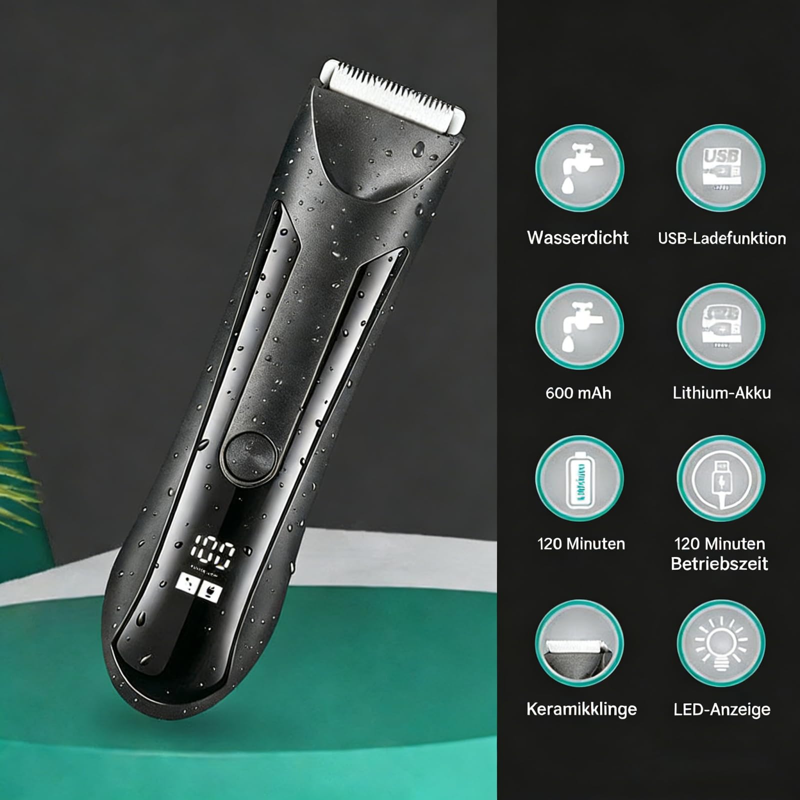 Trimsafe Body Hair Trimmer Körperhaartrimmer für Männer, sanfter Körperrasierer, geeignet für empfindliche Haut, leiser Ganzkörper-Trimmer für Männer