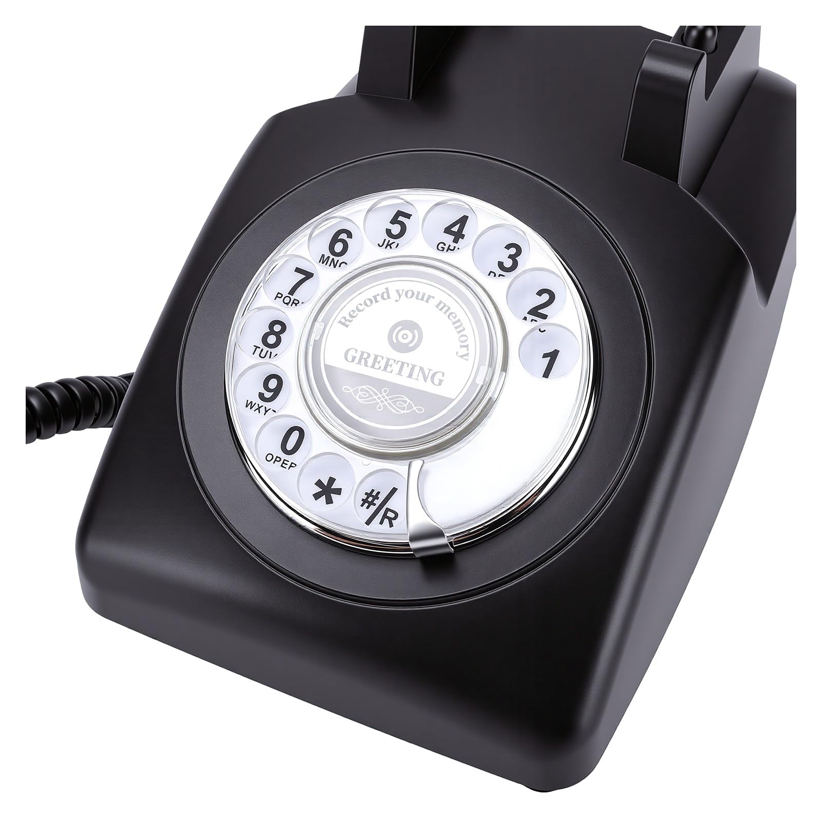 Annadue Telefono Vintage con Registrazione Vocale Rotante, Libro degli Ospiti con retrò per Eventi Nuziali, Memoria da 8 GB, Registrazione per 120 Ore, Regalo Facile da Usare per Feste di