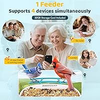 Vista 5 de birdsnap® TUC Comedero para Pájaros con Cámara 2K HD, Panel Solar Tarjeta de 32GB Percha 4-en-1, Vista de 160° Detección y Notificación Automática