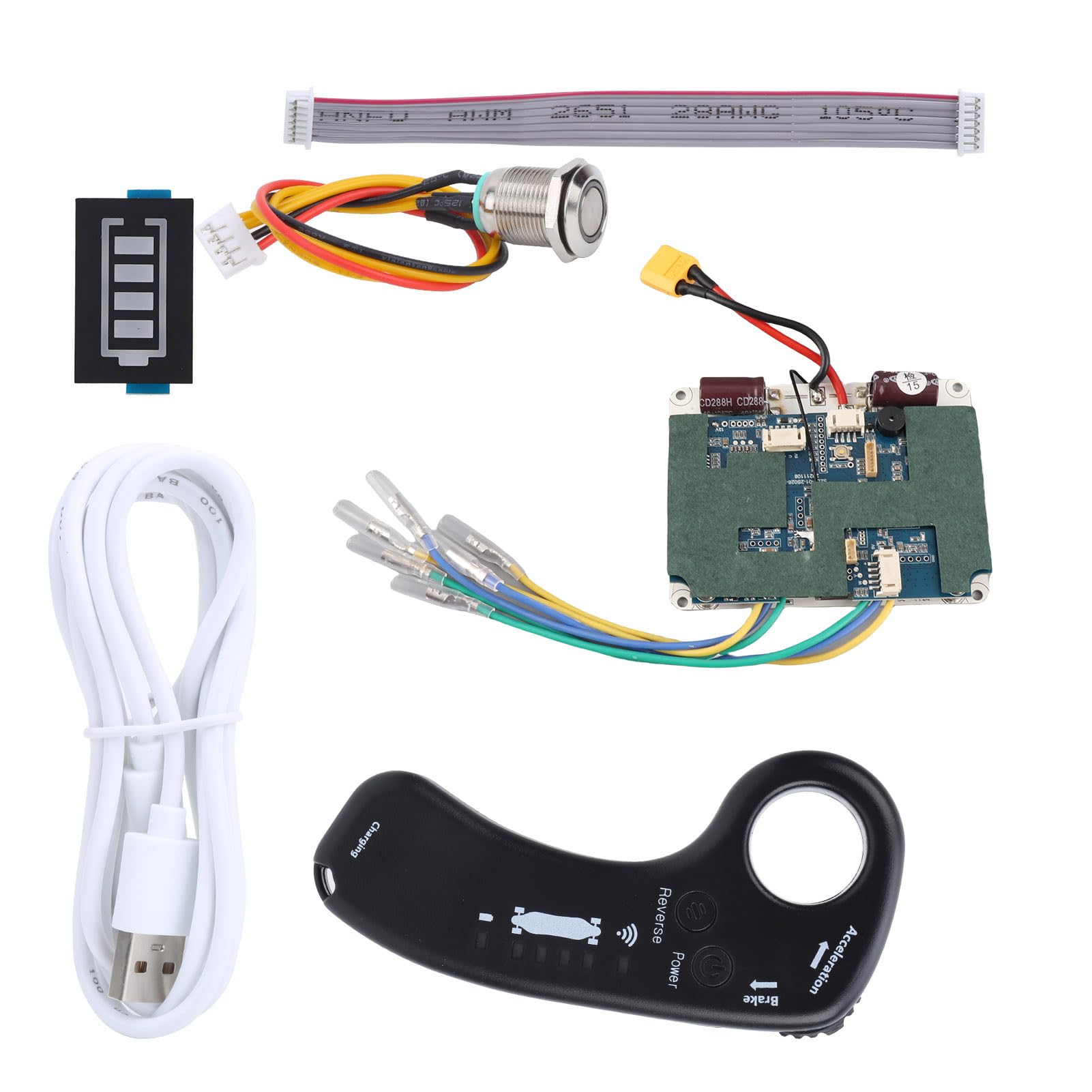 Kit Telecomando Controller per Skateboard Elettrico, 36V 10S 12A Longboard Elettrico Sinusoidale Dual Drive Hub Motor Controller Scheda Madre ESC con Telecomando