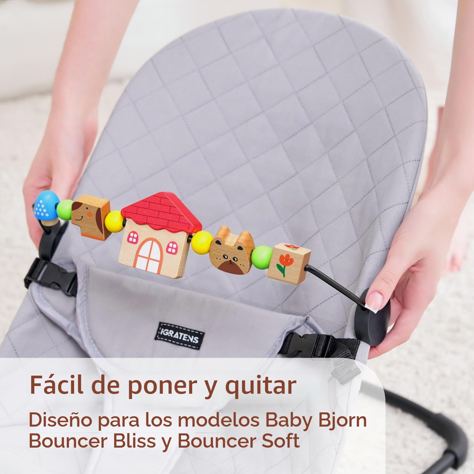 iGRATENS Baby Bjorn Bouncer, juguete gorila suave, fácil de poner, materiales seguros, diseño emocionante, para bebés curiosos, paraíso de mascotas