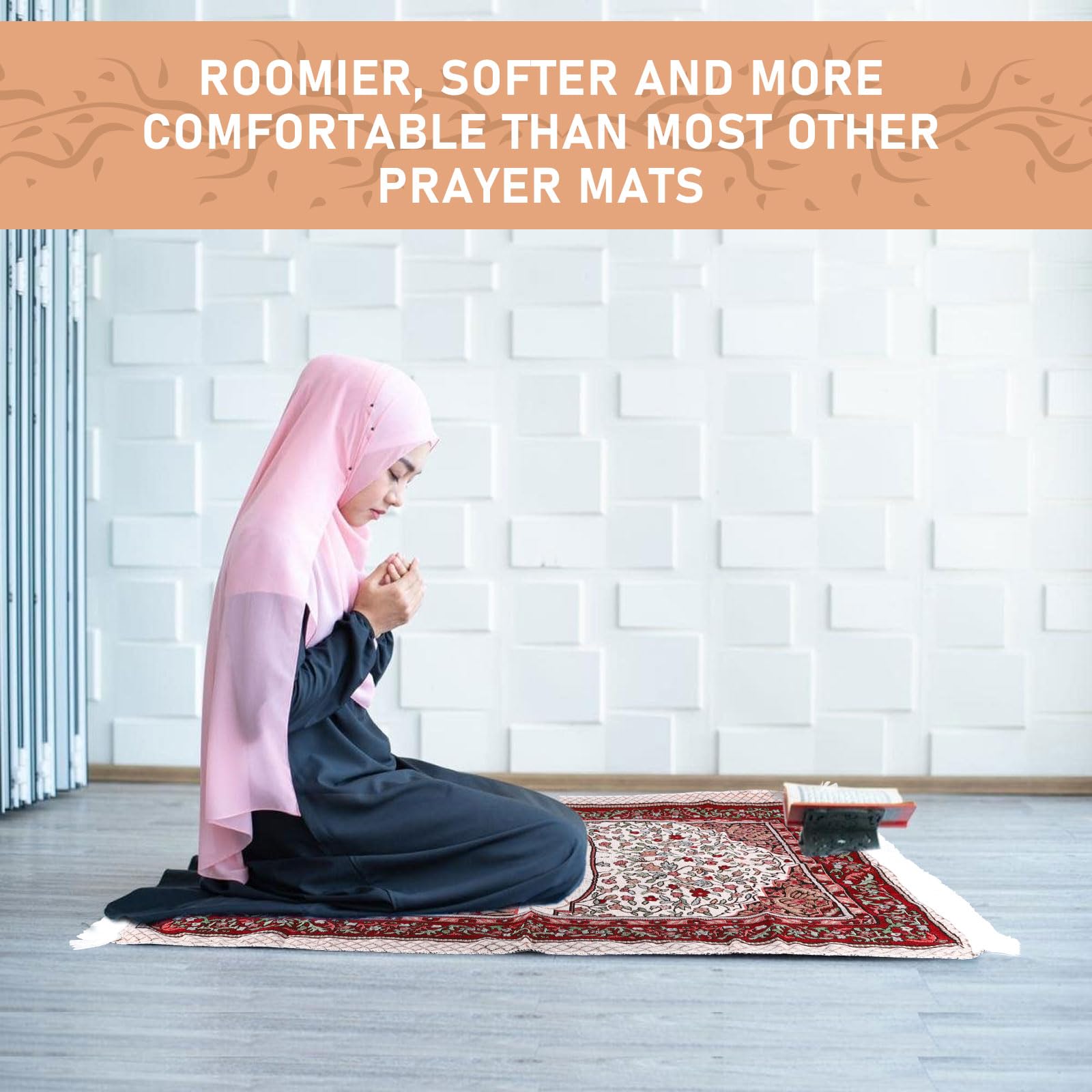 Risipu Muslim Prayer Rug,Portable Prayer Mat for Praying Men Women, and Kids, Prayer Set - Image 3