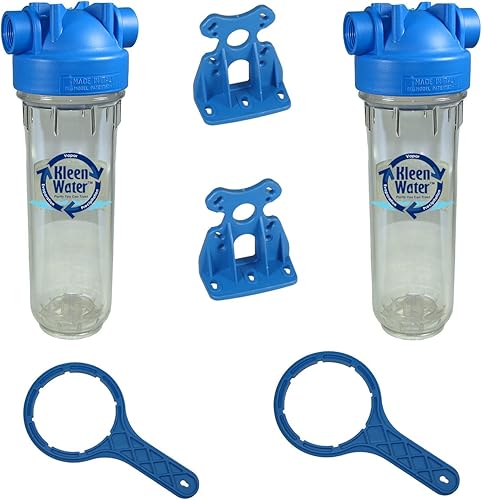 Miniatura 4 de Filtro de agua para toda la casa o debajo del fregadero, sistema de filtro de agua KleenWater KW2510HT, carcasa de 2.5 x 10 pulgadas, soporte y