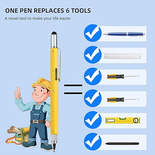 Miniatura 8 de Regalos para el día de San Valentín para él, novio, marido, bolígrafo multiherramienta, bolígrafo novedoso con lápiz capacitivo, nivel, reglas,