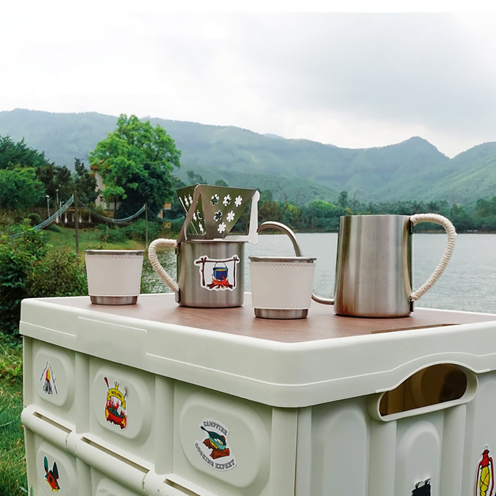 Juego De Cafetera con Hervidor De Cuello De Cisne Soporte De Filtro Hueco De Acero Inoxidable con Filtros De Café De Papel, Juego De Cafetera Manual De Bricolaje para Amantes del Café