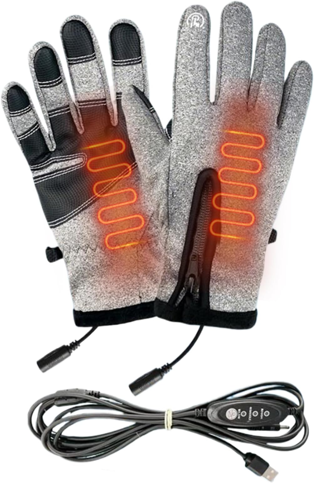 Heated Gloves for Men - Electric Touchscreen USB Hand Warmers,Cold Weather Mittens with 3 Settings for Outdoor Hiking Sports Commuting Cold Weather Climbing Hunting