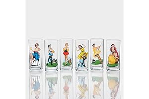 Pin-up 1 Girls Glass Set of 6, Tumblers & Water Glasses
