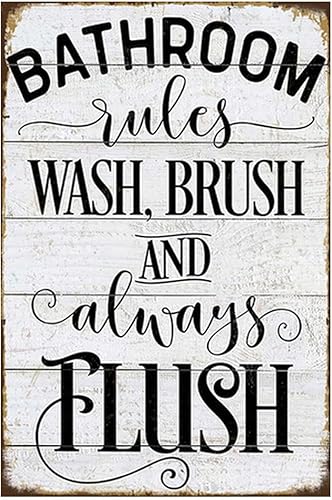 Miniatura 12 de Letrero de metal retro divertido para baño, inodoro y baño, decoración de pared con humor para decoración de pared, regalos para el hogar, bar,