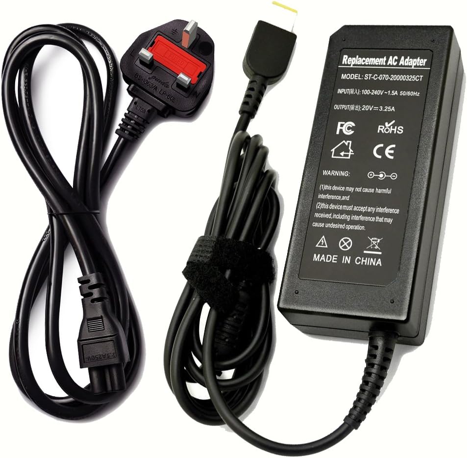 20V 65W AC Adapter Laptop Charger for Lenovo G70 G40 G50 G50-30 G50-45 G50-70 G50-80 G70-70 Z50 B50-30 B50-50 B50-70 B50-80 Thinkpad L540 L560 T440 T460 ADLX45NCC3A ADLX45NL3A ADLX45NLC3A ADLX65NLC2A
