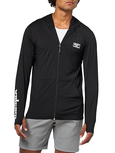 Men's Long Sleeve Hooded Rashguard- UPF 50+ Sun Protection, Quick-Dry,