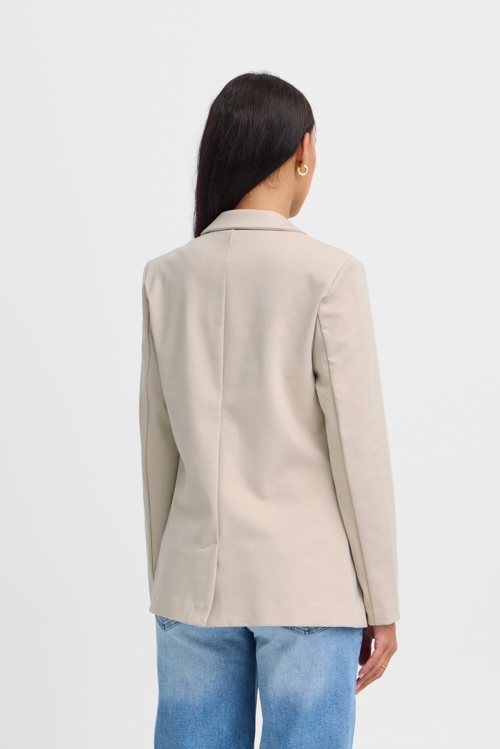 ICHI IHKATE Damen Blazer Jackenblazer Anzugsjacke mit 1-Knopf-Form Klapptaschen Reverskragen leicht elastisch Regular fit