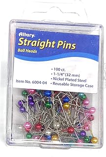 Allary Colorful Ball Heads Straight Pins -1 1/4' (100 Colorful Ball Heads Straight Pins -1 1/4')