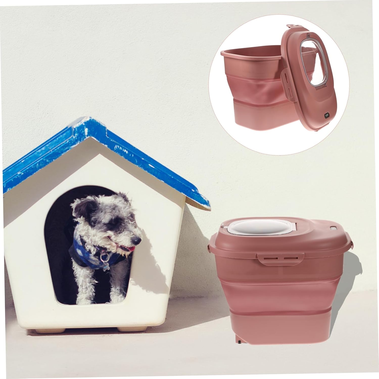 Cat Food Storage Bucket Dog Snack Bin Airtight Pet Food Container Convenient for Dog Cat Treats Easy to Material Design