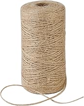 1mm 328 Feet Natural Jute Twine, for Crafts Gift, Craft Projects, Wrapping, Bundling, Packing, Holiday Packaging Twine, Gardening and More, Jute Rope to Use Around The House and Garden