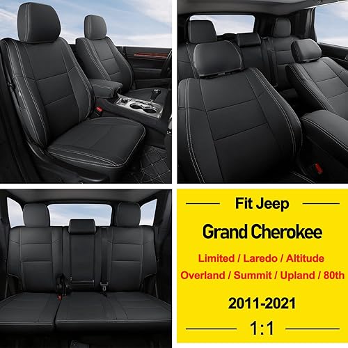 Miniatura 9 de GIANT PANDA Fundas personalizadas para asientos delanteros de automóvil para Jeep Grand Cherokee Laredo Limited Overland Altitude Summit Upland 2011