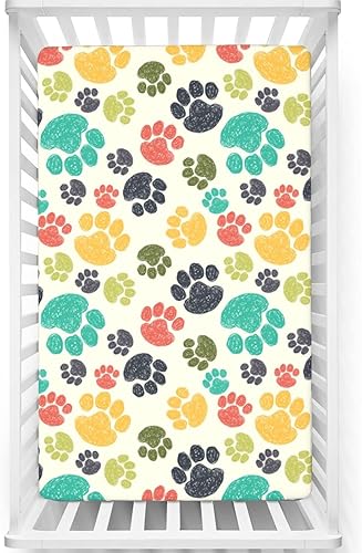 Miniatura 7 de Sábana bajera ajustable para cuna con temática navideña, sábana bajera estándar para cuna para niños y niñas, 52 x 28 pulgadas, multicolor