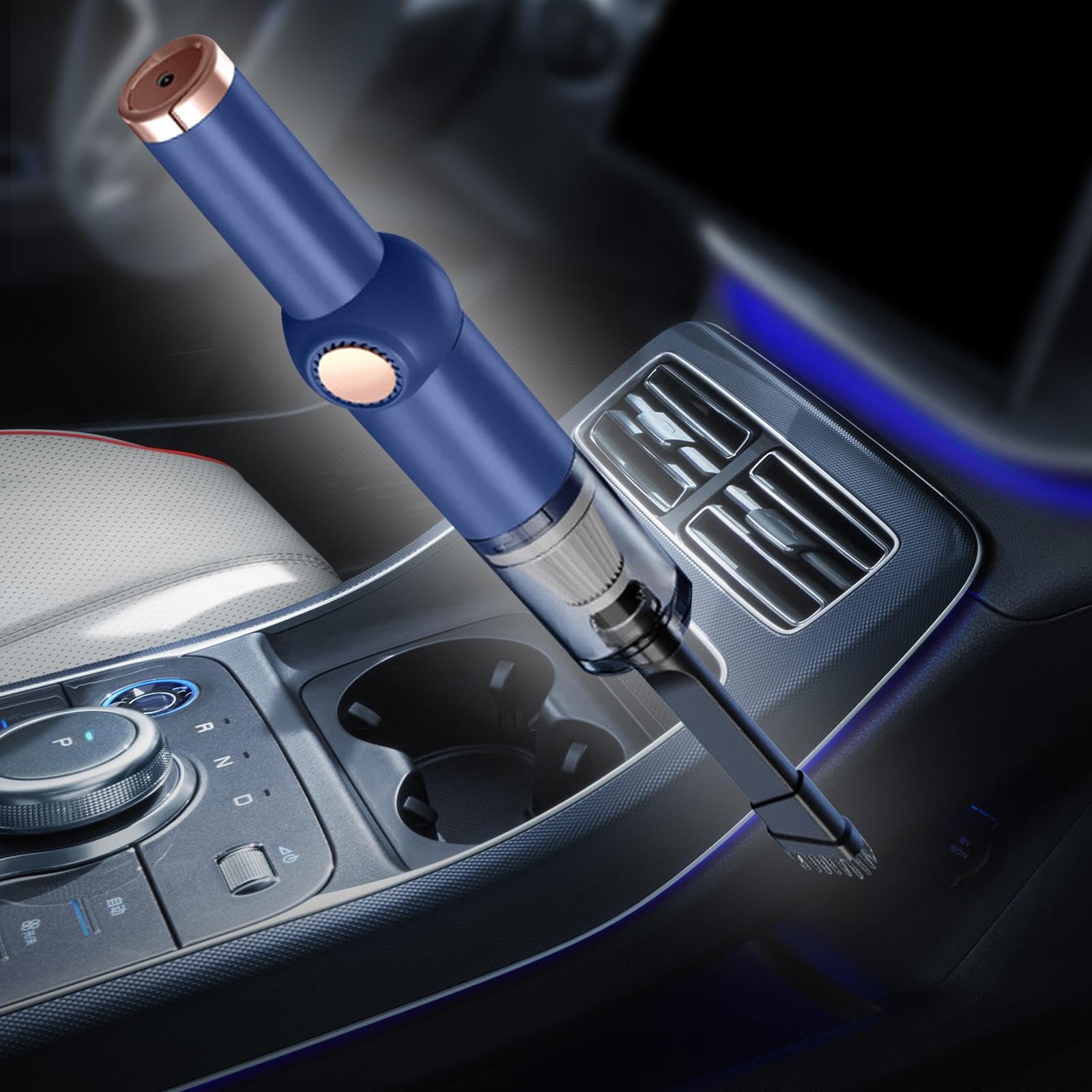 Mini Aspiradora de Mano para Coche, 5000 PA, Fácil de Sujetar, Removedor de Polvo, Carga USB, Potente Succión, Limpiador Inalámbrico para Ordenador Y, Azul, Individual