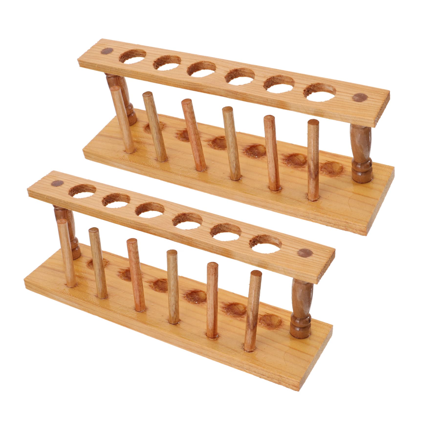 CHILDWEET Wooden Test Tube Rack 6 Holes Lab Stand Tube Holder Wall Mount Organizer