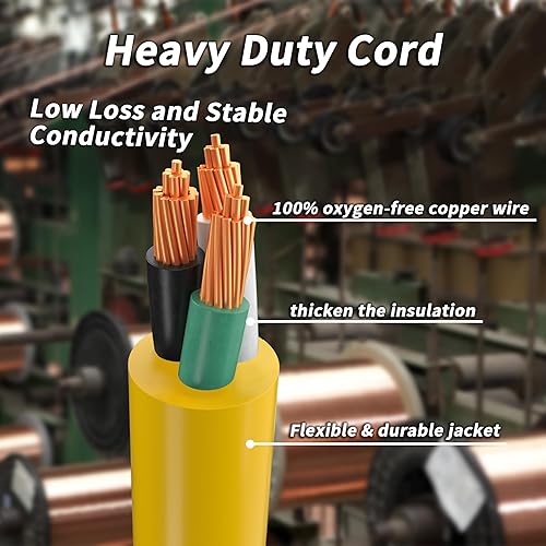 Miniatura 10 de Cable de extensión para exteriores de calibre 123 de 25 pies, resistente al agua, con indicador iluminado, calibre 12, SJTW, resistente, 15