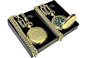 Antique Gold-Toned Personalized Pocket Watch with Chain - Heirloom Wedding Gift