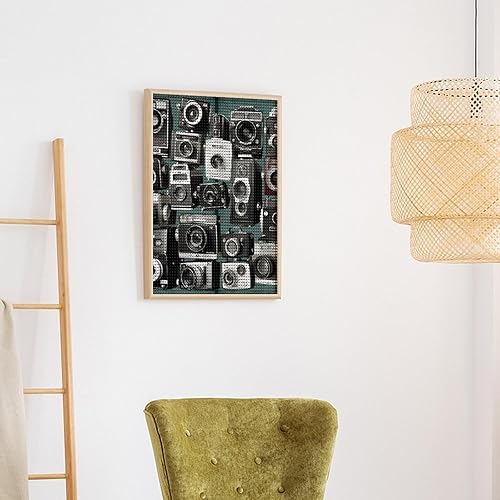 Miniatura 4 de DWVSFJM Retro Cool Camera Collection - Kits de pintura de diamantes de 12 x 16 pulgadas, kits de pintura de diamantes para principiantes, pinturas