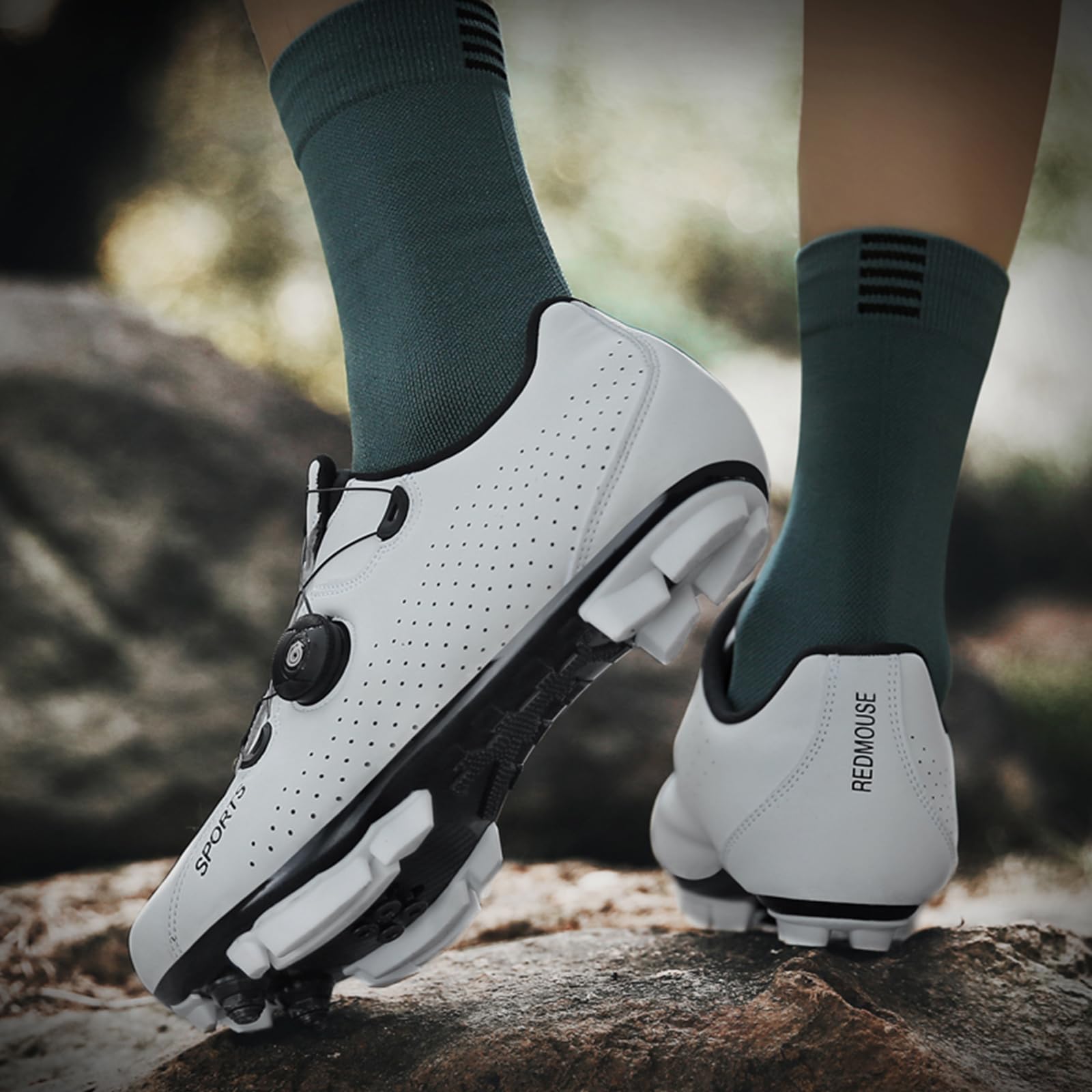 MTB Schuhe Herren, Fahrradschuhe Mountainbike Schuhe kompatibel mit 2-Bolts SPD Cleats Unisex Radsportschuhe Rennradschuhe