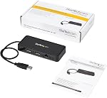 StarTech USB 3.0 Mini Dock, Dual DisplayPort 4K 60Hz Monitor Docking Station with Gigabit Ethernet Port, Portable DisplayLink USB-A Laptop Adapter, 1ft (30cm) cable - TAA | USB 3.0 mini docking station, DisplayLink, Gigabit Ethernet port, 1ft 30cm ca