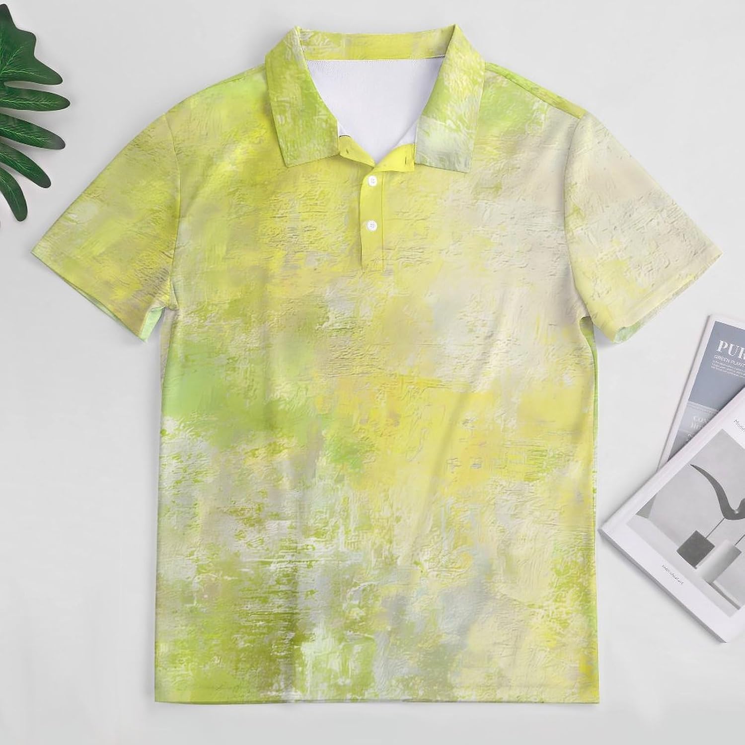 Pistachio Green Golf Polo Shirts for Men Casual T Shirts 5X-Large