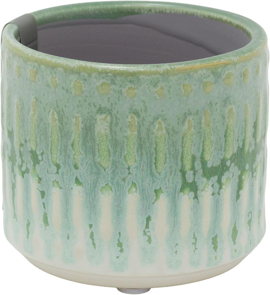 Carousel Home Mini Green Reactive Glaze Ceramic Plant Pot, 7cm Small Succulent Planter Indoor Cactus Plant Pot Cachepot