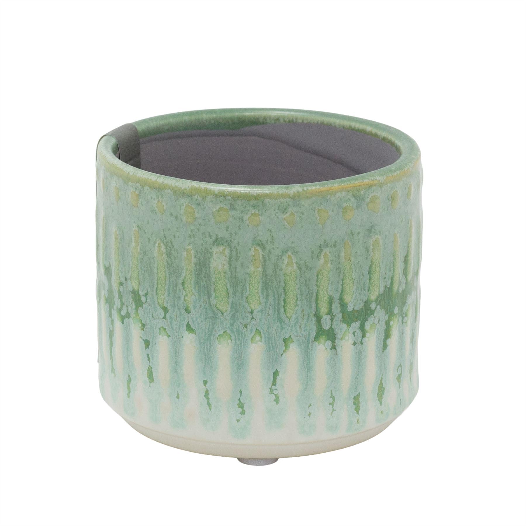 Carousel Home Green Mini Reactive Glaze Ceramic Plant Pot, 7Cm Small Succulent Planter Indoor Cactus Plant Pot Cachepot