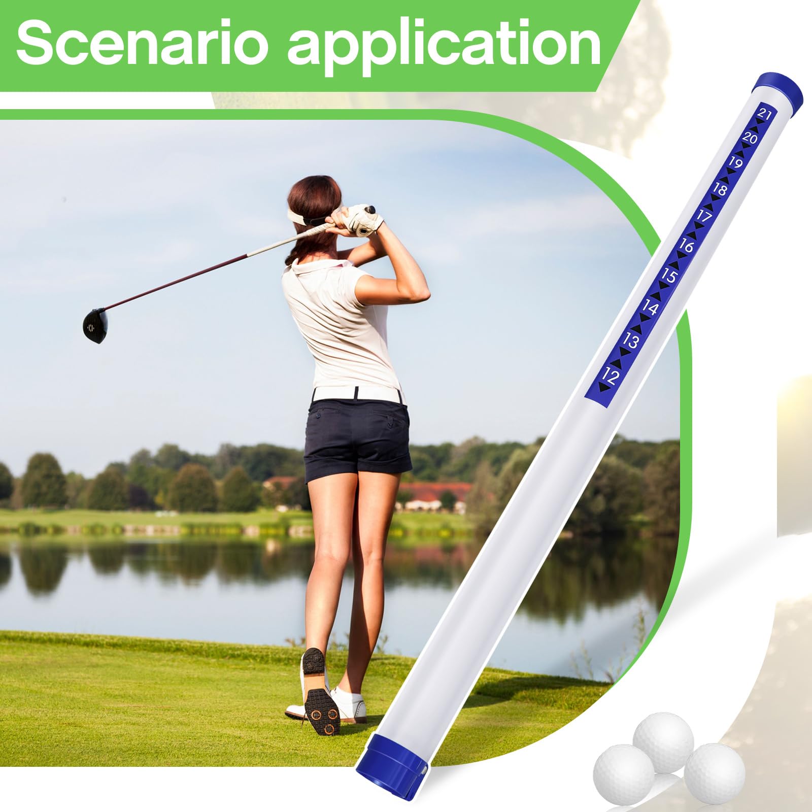 Deekin Recogedor de pelotas de golf de plástico transparente para recoger pelotas de golf, dispositivo profesional de herramienta de recogida para hombres y mujeres, 35.4 pulgadas