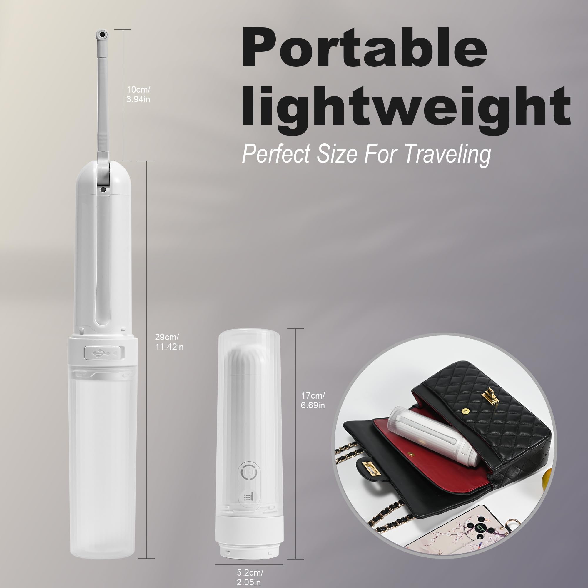 Travel Portable Bidet USB-C Rechargeable Handheld Travel Bidet Sprayer with 3 Wash Modes for Personal Hygiene Bed-Ridden Postpartum — view 3