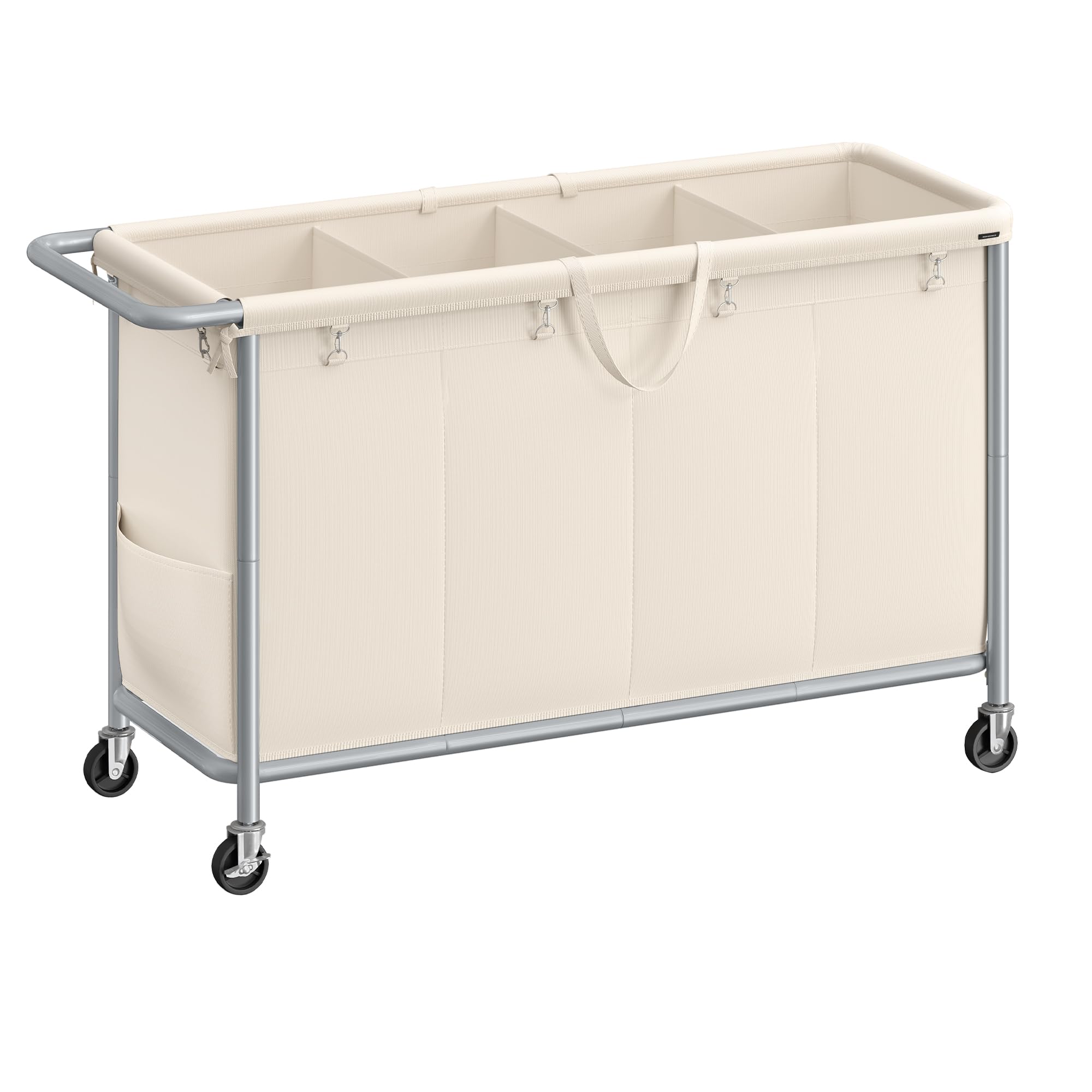 Amazon.com: SONGMICS Laundry Basket with Wheels, 4-Section, 68.6
