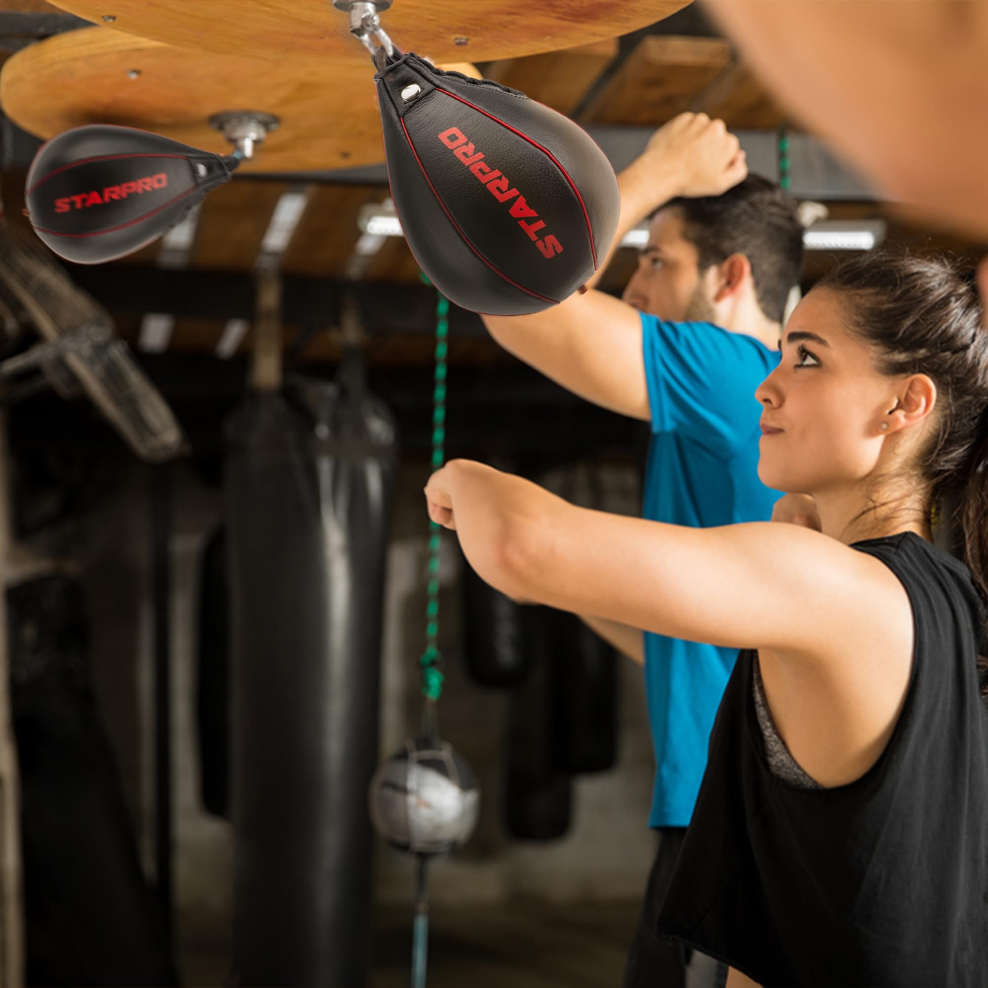 Starpro Speedball - Sacco da boxe Teardrop di alta qualità in similpelle premium per boxe, Muay Thai, allenamento MMA, colpi di precisione e coordinazione occhio-mano