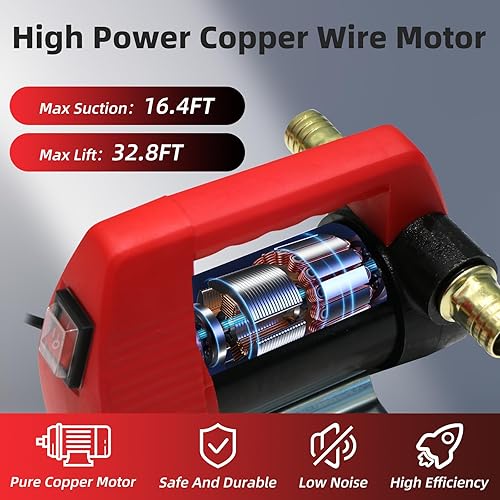 Miniatura 6 de Bomba de transferencia de combustible de 12 V, kit de bomba de transferencia diesel de 12 GPM, bomba de transferencia de combustible eléctrica de CC