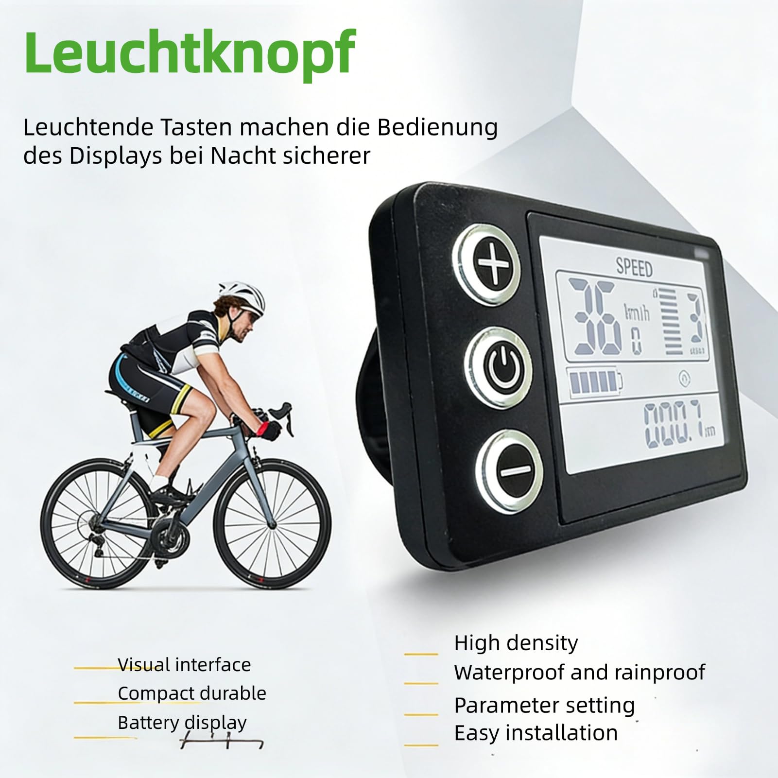 Elektrofahrradanzeige LCD Messger?t s866 LCD Display Controller 7 polig 24V/36V/48V Elektrofahrrad Display Bedienfeld Wasserdichtem IP65 LCD Display Compteurs v¨¦lo