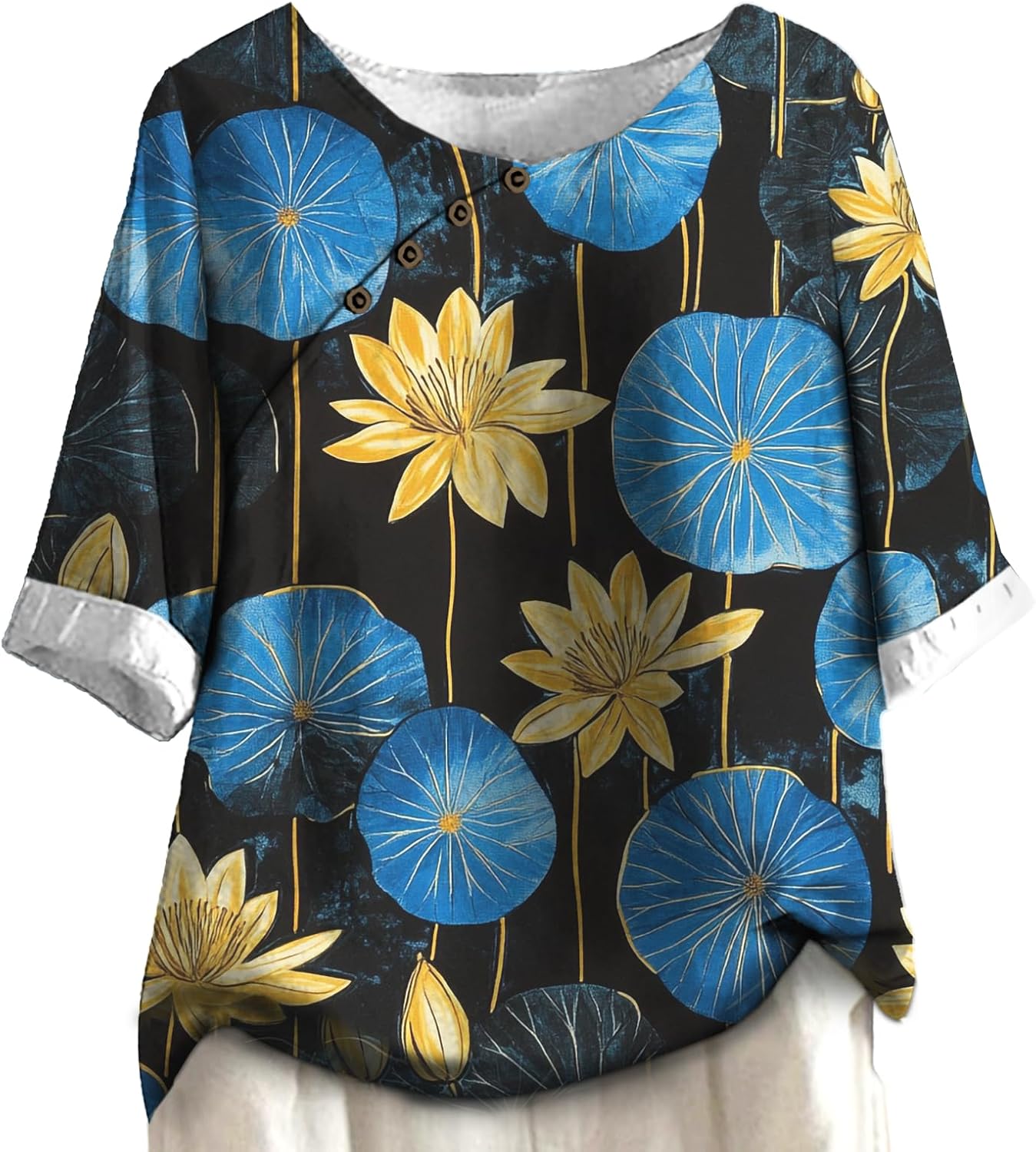 MARSVOVO Tunic Blouses for Women Dressy Casual Relaxed Fit Breathable Flowy Shirt Cute Boho Summer Tops