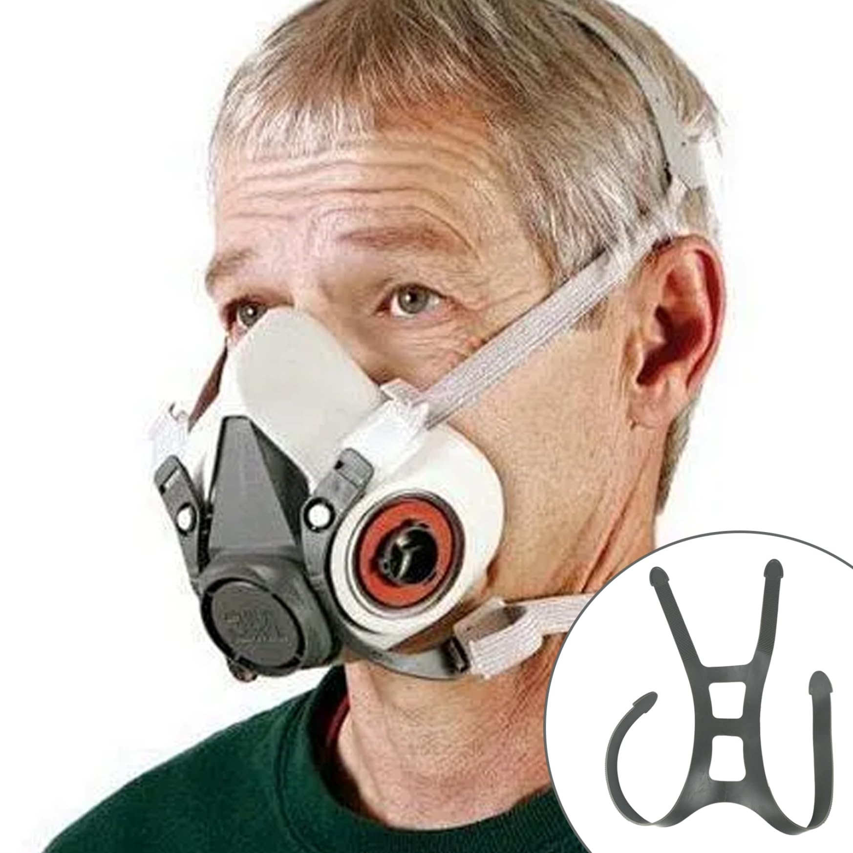 Sangles de respirateur, 2 pièces sangle de harnais tête sangles respirateur élastique en silicone ensemble masque complet protection respiratoire pièce rechange, sangle harnais unive
