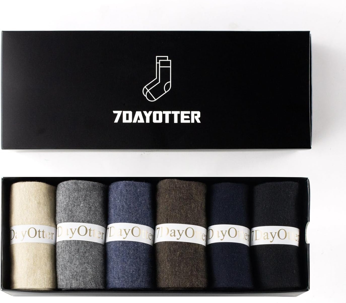 7DayOtter 98% Cotton Rich Dress Socks for Business Mens Womens Casual Socks 6Pack - Image 4