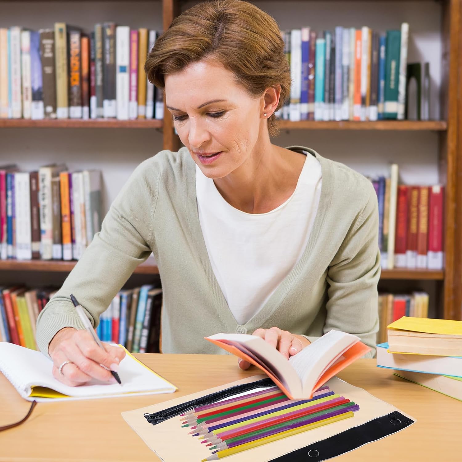 30 Pcs Pencil Pouches with Zipper Clear Binder Pencil Pouches for 3 Ring Binder Bags Bulk for Office Supplies(Black) - Image 5