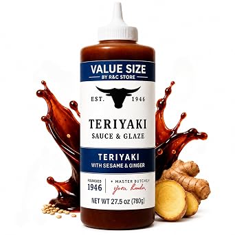 Teriyaki Sauce & Glaze 27.5 oz Bottle Sweet & Savory Marinade with Sesame & Ginger No High Fructose Corn Syrup Ideal for Grilling, Stir-Fry, and Meat