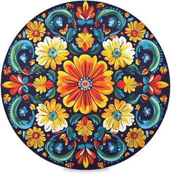 Mandala Round Placemats 15 inch Non-Slip placemats Set of 4 Washable Heat-Resistant Table Mats for Dining Table Kitchen Party Decoration