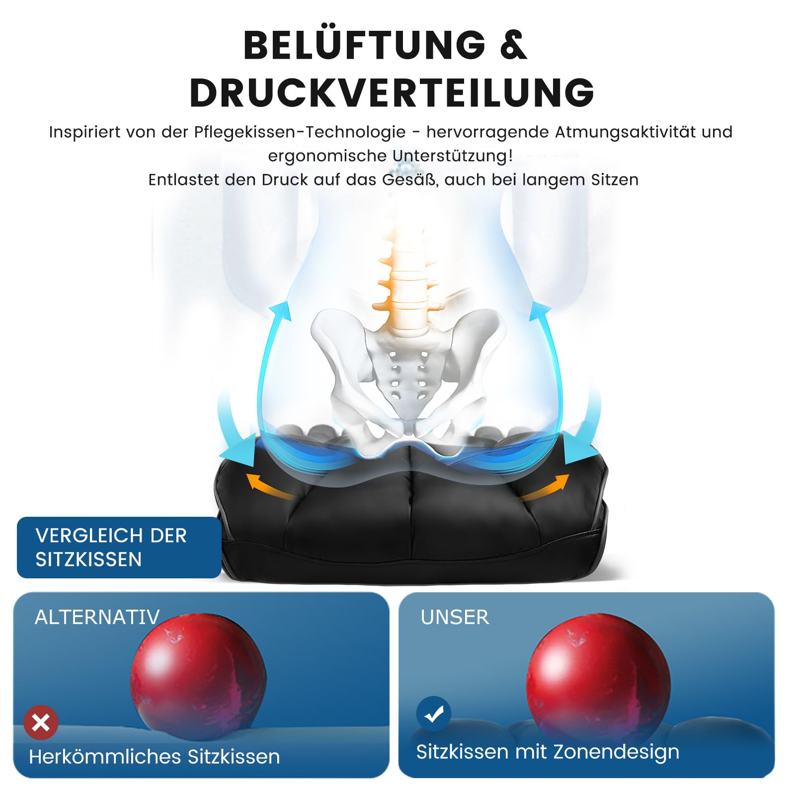 GTPLAYER Gaming Stuhl, Gamer Stuhl, Ergonomischer Bürostuhl mit Fußstütze, Kunstleder, Federsitzkissen, Gaming Chair Gepolstert, Gaming Sessel 180kg Belastbarkeit schwarz