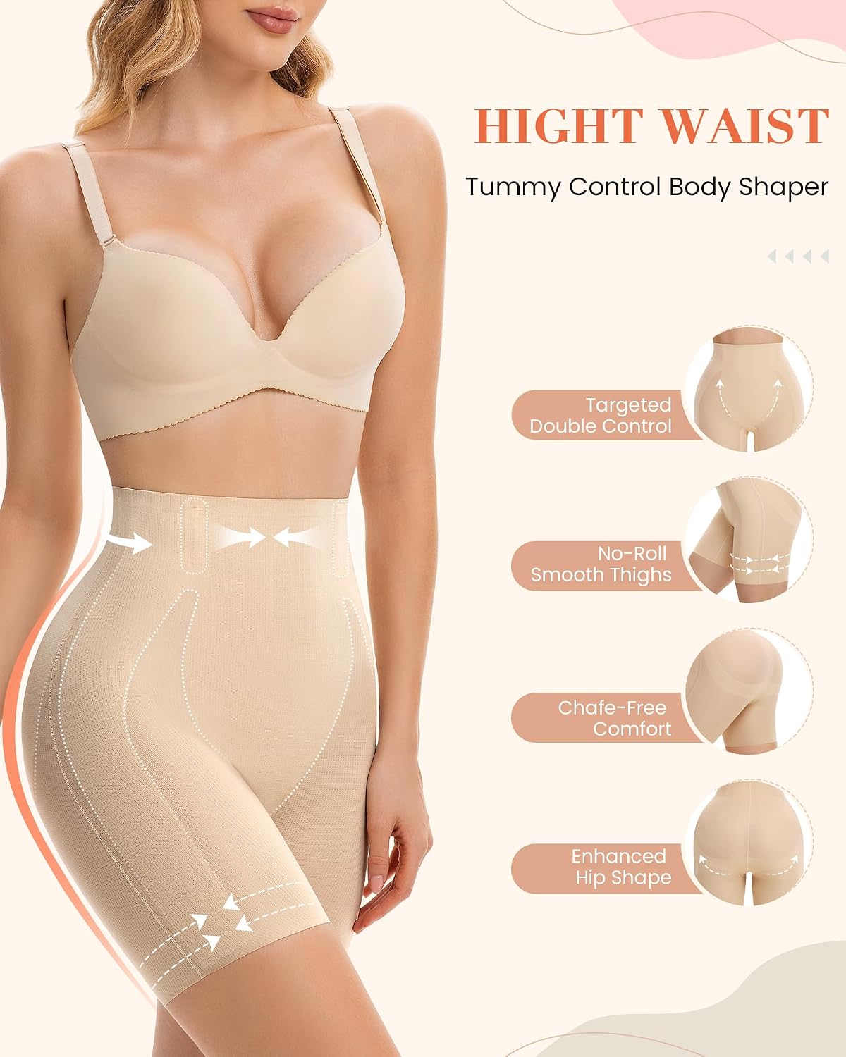 Tummy Control Shapewear Shorts for Women High Waist Seamless Body Shaper Butt Lifting Panties Under Dress