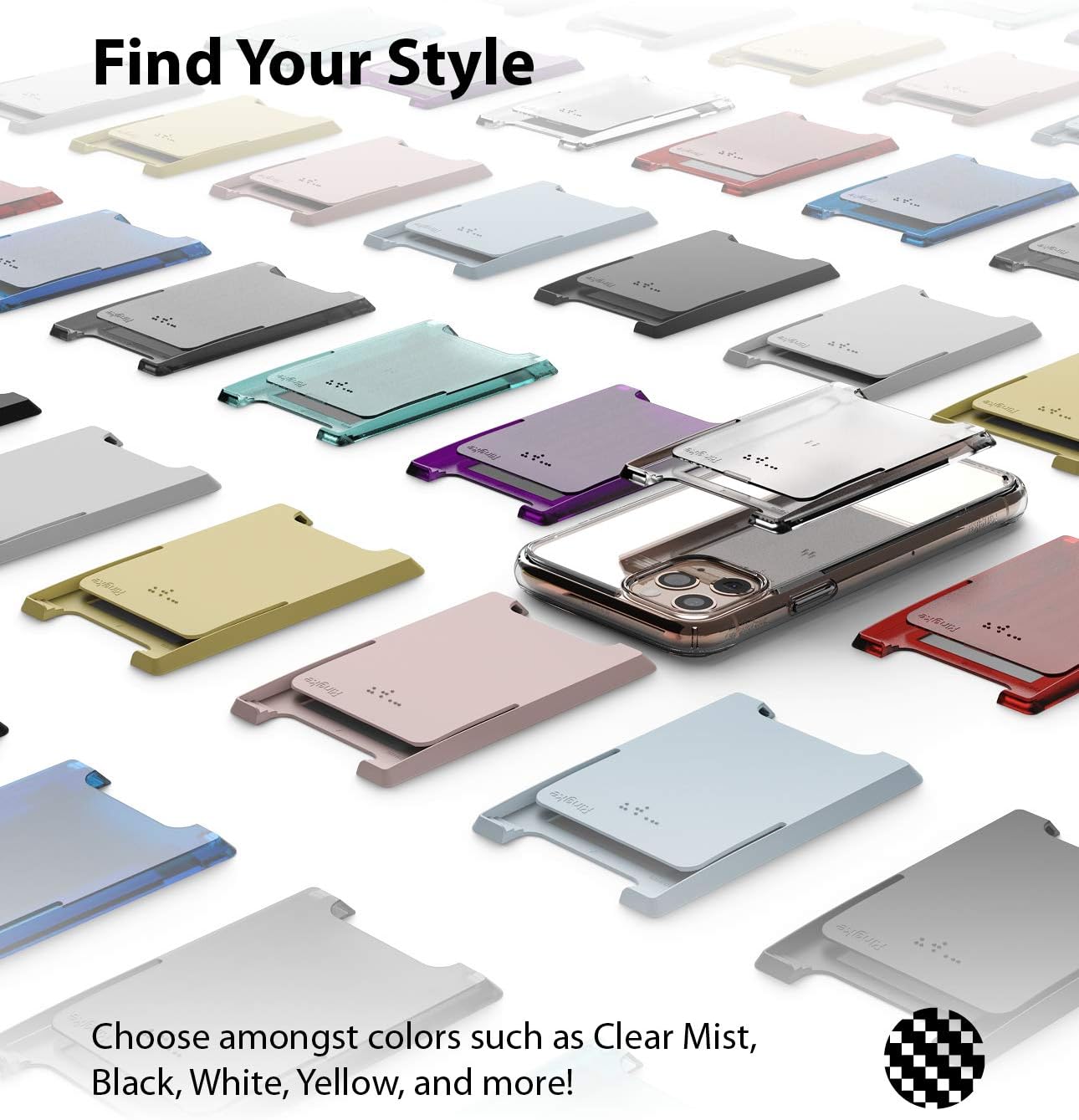 Ringke Slot Card Holder (2 Pack) Designed for Smartphones, Adhesive Stick On Wallet Case Minimalist Slim Hard Premium Credit Card Cash Sleeve - Black - Image 7