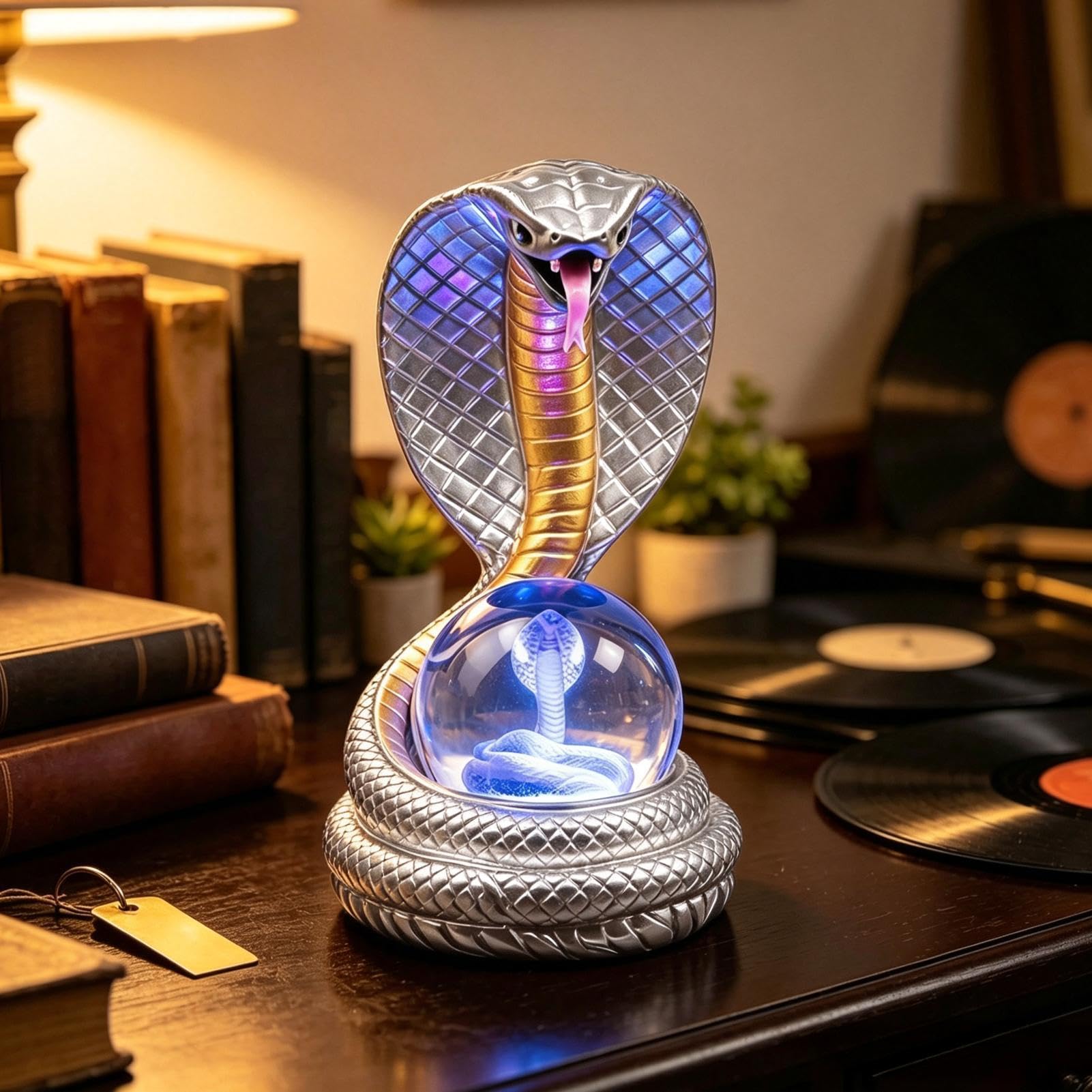 Lampka Biurkowa LED Żywiczna Dekoracja Biurka z Wtyczką USB
